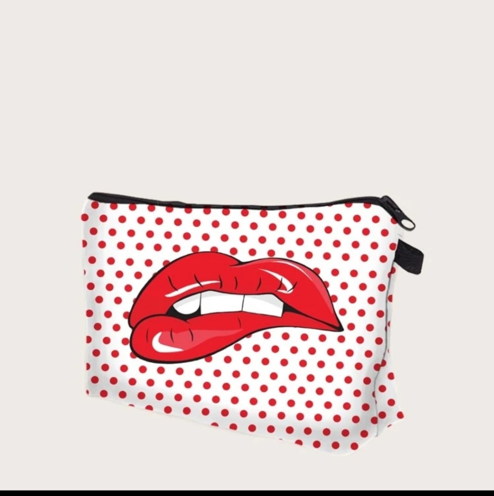 New 1pc Red Lip Makeup Bag